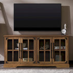 Mobile TV in rovere rustico con ante a vetro a riquadri