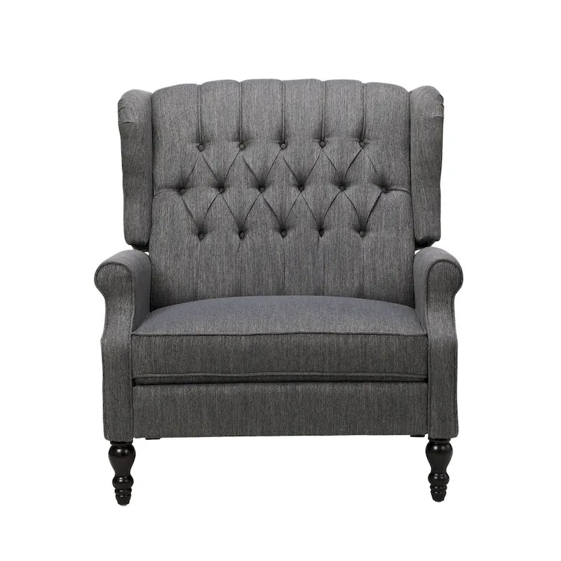 Sillón reclinable de respaldo alado extragrande con capitoné de diamantes