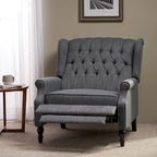 Sillón reclinable de respaldo alado extragrande con capitoné de diamantes