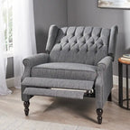 Sillón reclinable de respaldo alado extragrande con capitoné de diamantes