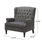 Sillón reclinable de respaldo alado extragrande con capitoné de diamantes