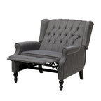 Sillón reclinable de respaldo alado extragrande con capitoné de diamantes