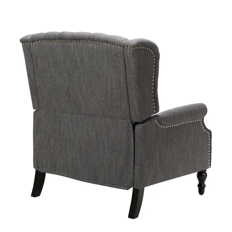 Sillón reclinable de respaldo alado extragrande con capitoné de diamantes