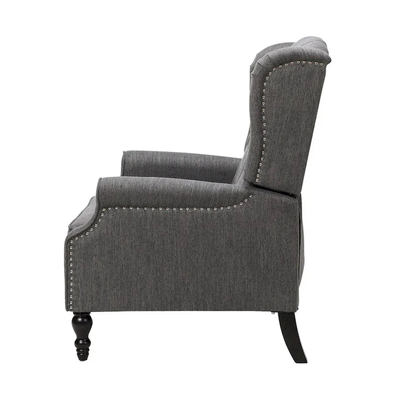 Sillón reclinable de respaldo alado extragrande con capitoné de diamantes