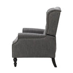 Sillón reclinable de respaldo alado extragrande con capitoné de diamantes