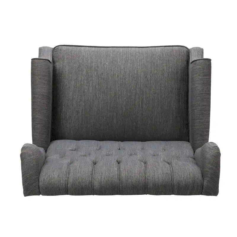 Sillón reclinable de respaldo alado extragrande con capitoné de diamantes