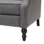 Sillón reclinable de respaldo alado extragrande con capitoné de diamantes