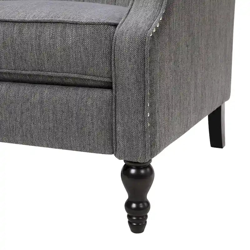 Sillón reclinable de respaldo alado extragrande con capitoné de diamantes