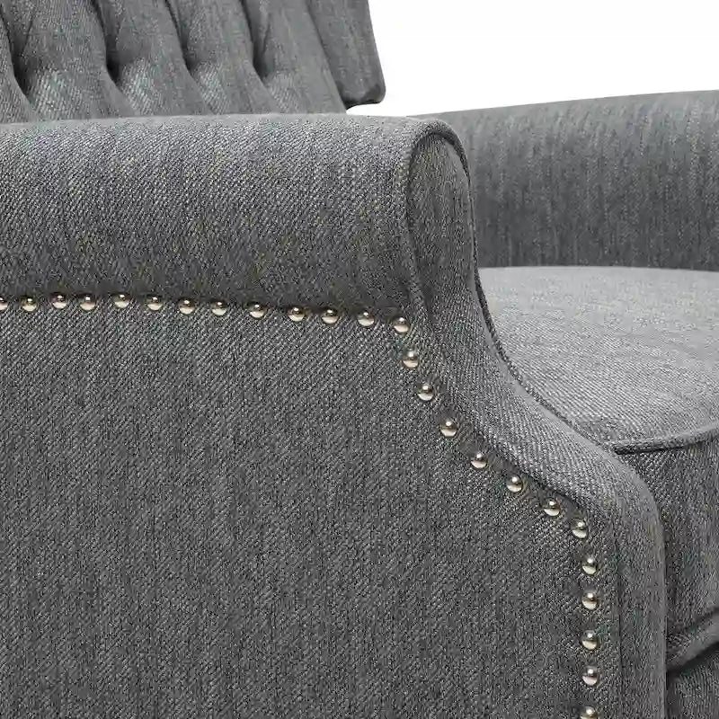 Sillón reclinable de respaldo alado extragrande con capitoné de diamantes