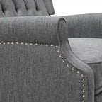 Sillón reclinable de respaldo alado extragrande con capitoné de diamantes