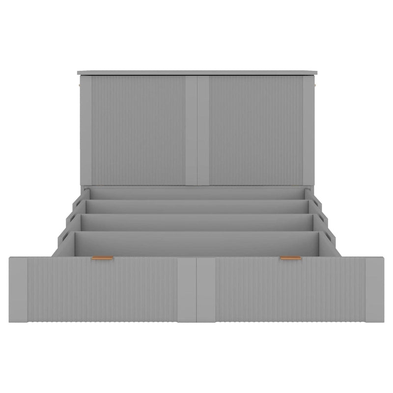 Cama plegable tamaño matrimonial tipo gabinete con almacenamiento y puertos USB