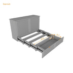 Cama plegable tamaño matrimonial tipo gabinete con almacenamiento y puertos USB