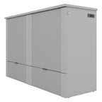 Cama plegable tamaño matrimonial tipo gabinete con almacenamiento y puertos USB