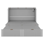 Cama plegable tamaño matrimonial tipo gabinete con almacenamiento y puertos USB