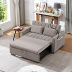 Convertible Loveseat Sofa Bed with USB Ports and Cup Holders
