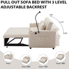 Convertible Loveseat Sofa Bed with USB Ports and Cup Holders
