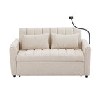 Convertible Loveseat Sofa Bed with USB Ports and Cup Holders