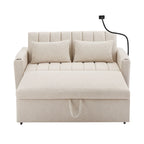 Convertible Loveseat Sofa Bed with USB Ports and Cup Holders