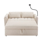 Convertible Loveseat Sofa Bed with USB Ports and Cup Holders