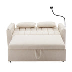 Convertible Loveseat Sofa Bed with USB Ports and Cup Holders
