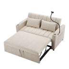 Convertible Loveseat Sofa Bed with USB Ports and Cup Holders