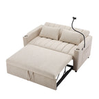 Convertible Loveseat Sofa Bed with USB Ports and Cup Holders