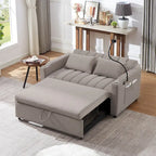 Convertible Loveseat Sofa Bed with USB Ports and Cup Holders