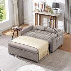 Convertible Loveseat Sofa Bed with USB Ports and Cup Holders