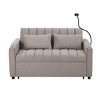 Convertible Loveseat Sofa Bed with USB Ports and Cup Holders