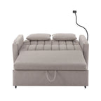 Convertible Loveseat Sofa Bed with USB Ports and Cup Holders