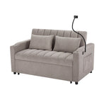 Convertible Loveseat Sofa Bed with USB Ports and Cup Holders