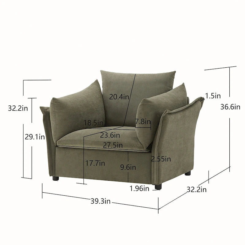 Sillón de chenilla extragrande