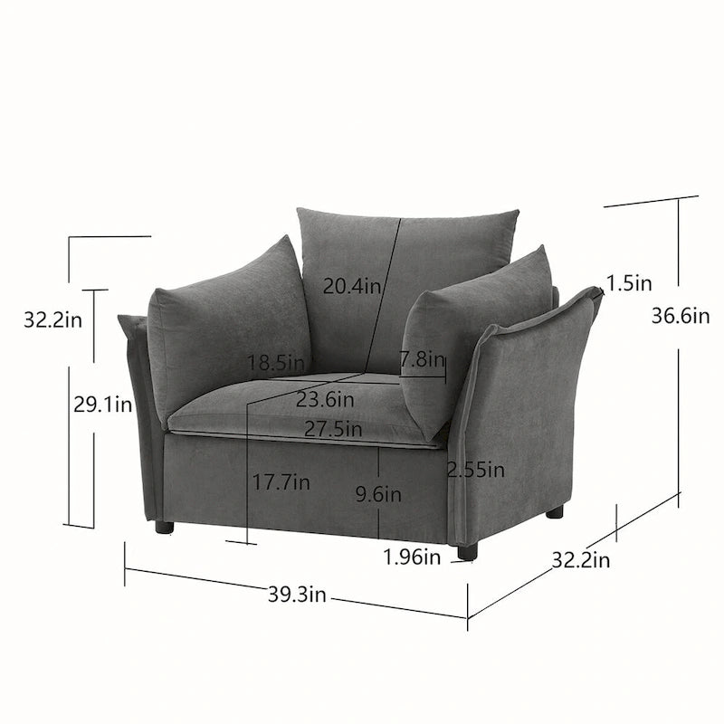 Sillón de chenilla extragrande