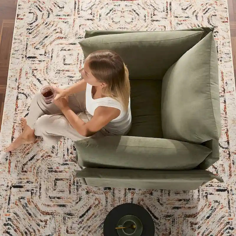 Oversized Chenille Lounge Armchair