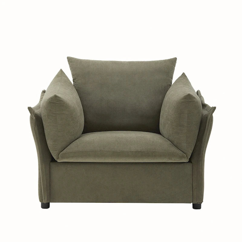 Oversized Chenille Lounge Armchair