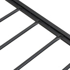 Lit plateforme en métal grand format avec tête de lit en bois et rangement sous le lit