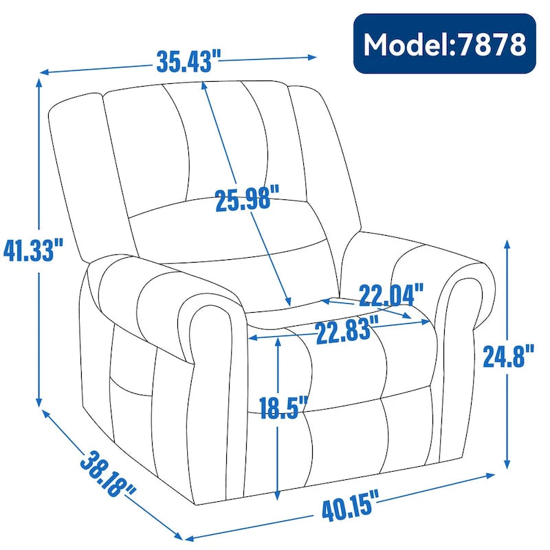 Sillón reclinable elevador eléctrico de doble motor en cuero genuino con calor y masaje