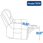 Sillón reclinable elevador eléctrico de doble motor en cuero genuino con calor y masaje
