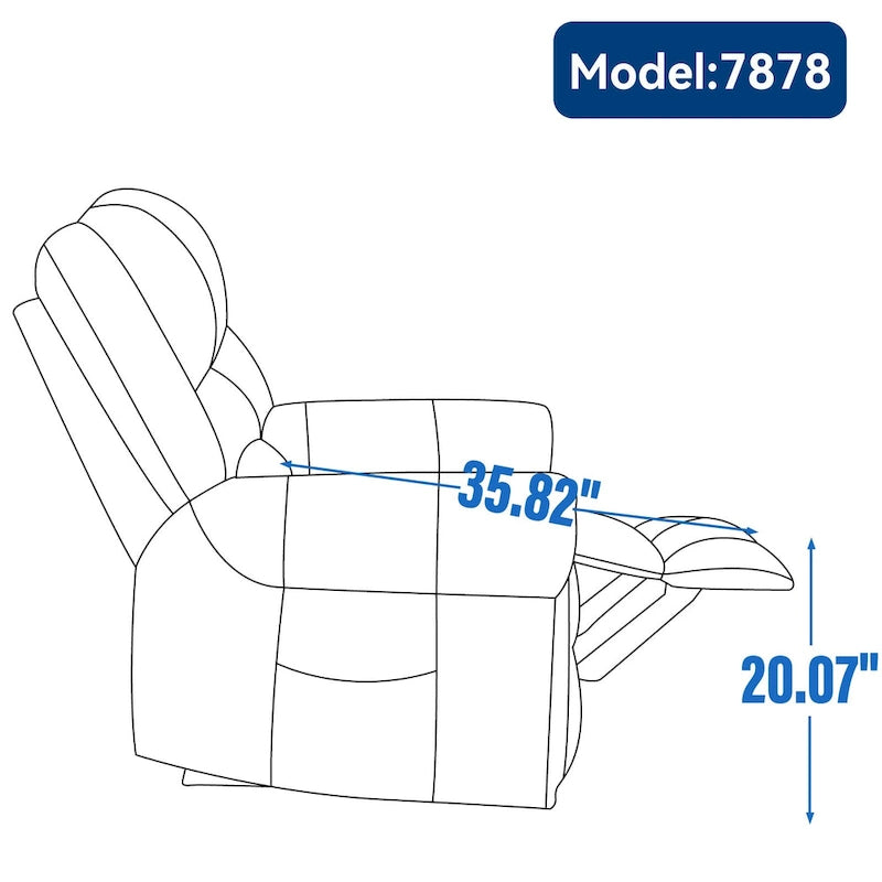 Sillón reclinable elevador eléctrico de doble motor en cuero genuino con calor y masaje