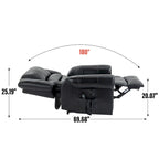 Sillón reclinable elevador eléctrico de doble motor en cuero genuino con calor y masaje