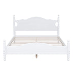 Cama de plataforma de madera color blanco tamaño Queen con cabecera