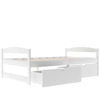 Cama individual con plataforma y dos cajones de almacenamiento