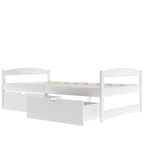 Cama individual con plataforma y dos cajones de almacenamiento