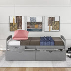 Cama individual con plataforma y dos cajones de almacenamiento
