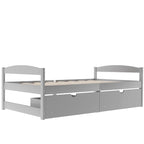 Cama individual con plataforma y dos cajones de almacenamiento