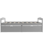 Cama individual con plataforma y dos cajones de almacenamiento