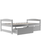 Cama individual con plataforma y dos cajones de almacenamiento
