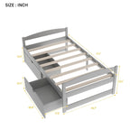 Cama individual con plataforma y dos cajones de almacenamiento