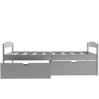 Cama individual con plataforma y dos cajones de almacenamiento