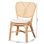 Silla de comedor bohemia de ratán marrón natural con cojín